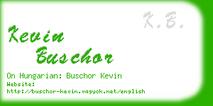 kevin buschor business card